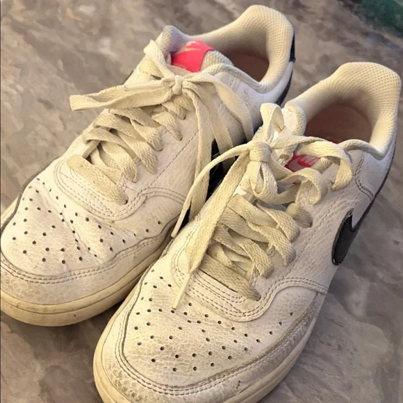 Nike White and Black Pink Court Vision Shoes - Picture 7 of 7